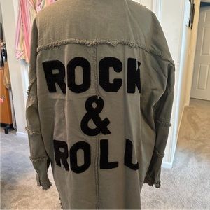 Army Green Rock & Roll Distressed Jacket